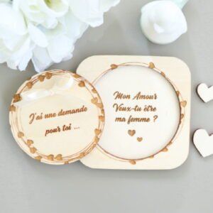 Coffret bois pour demande en mariage