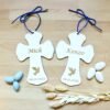 Croix en bois gravée 14cm personnalisée Baptême Communion Profession de foi