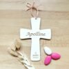 Croix en bois gravée 14cm personnalisée Baptême Communion Profession de foi – Image 6