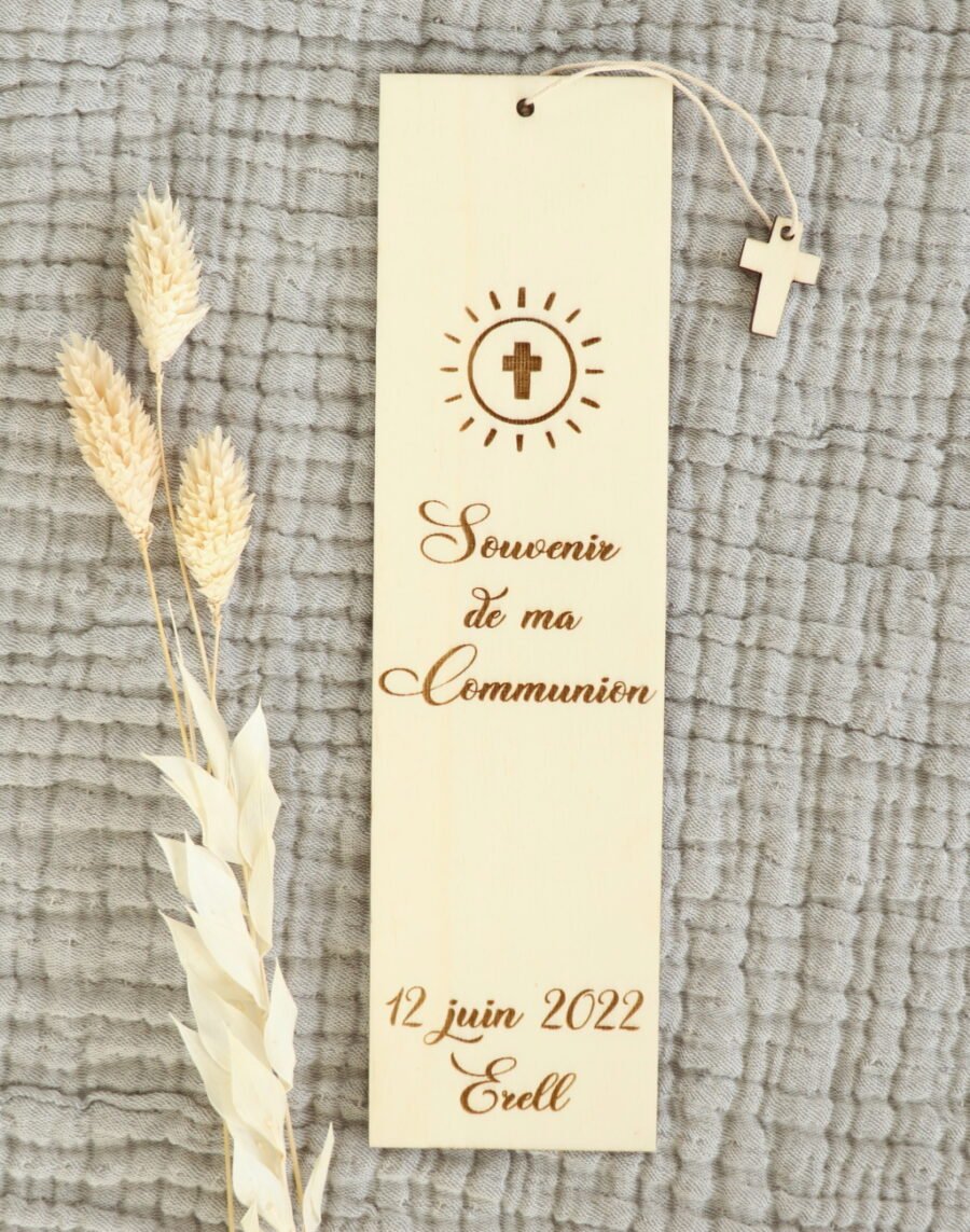 marque page croix lumineuse communion