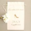 Pochon sac à chaussures des mariés personnalisable