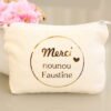 Pochette Porte-monnaie Porte-cartes MERCI nounou cœur or personnalisable – Image 3