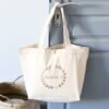 Sac Cabas bouton Couronne Personnalisable avec un prénom