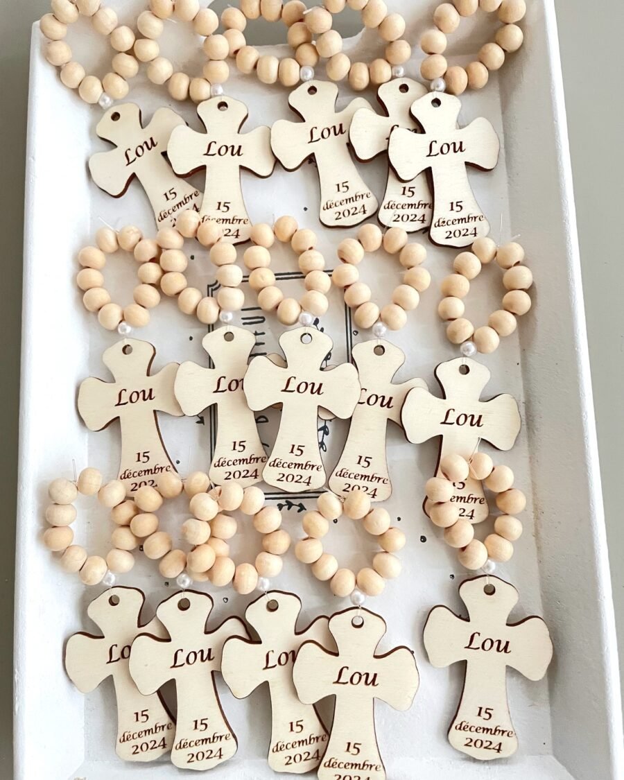 Chapelets croix gravée Lou