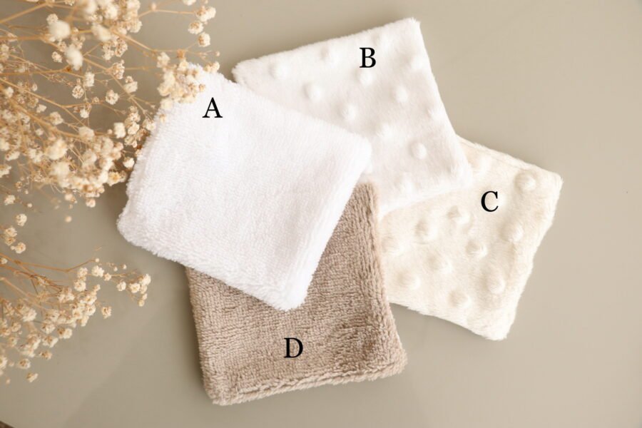 Coton lavable fleuri et plumetis éponge bambou