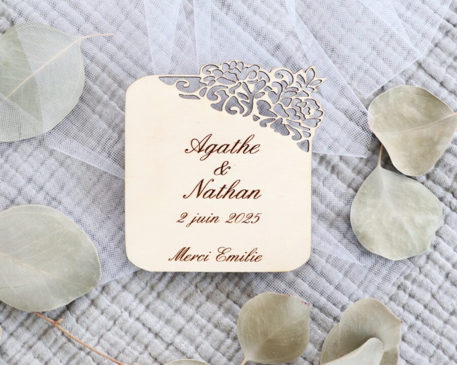Sous verre sous bocks cadeau mariage