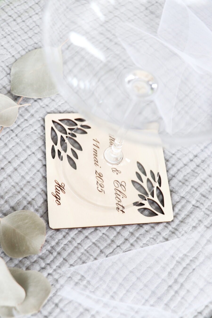 Sous verre sous bocks cadeau mariage