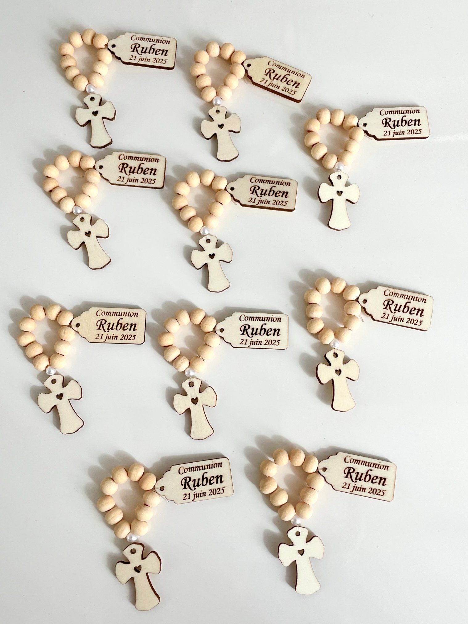 Chapelet croix cœur communion Ruben