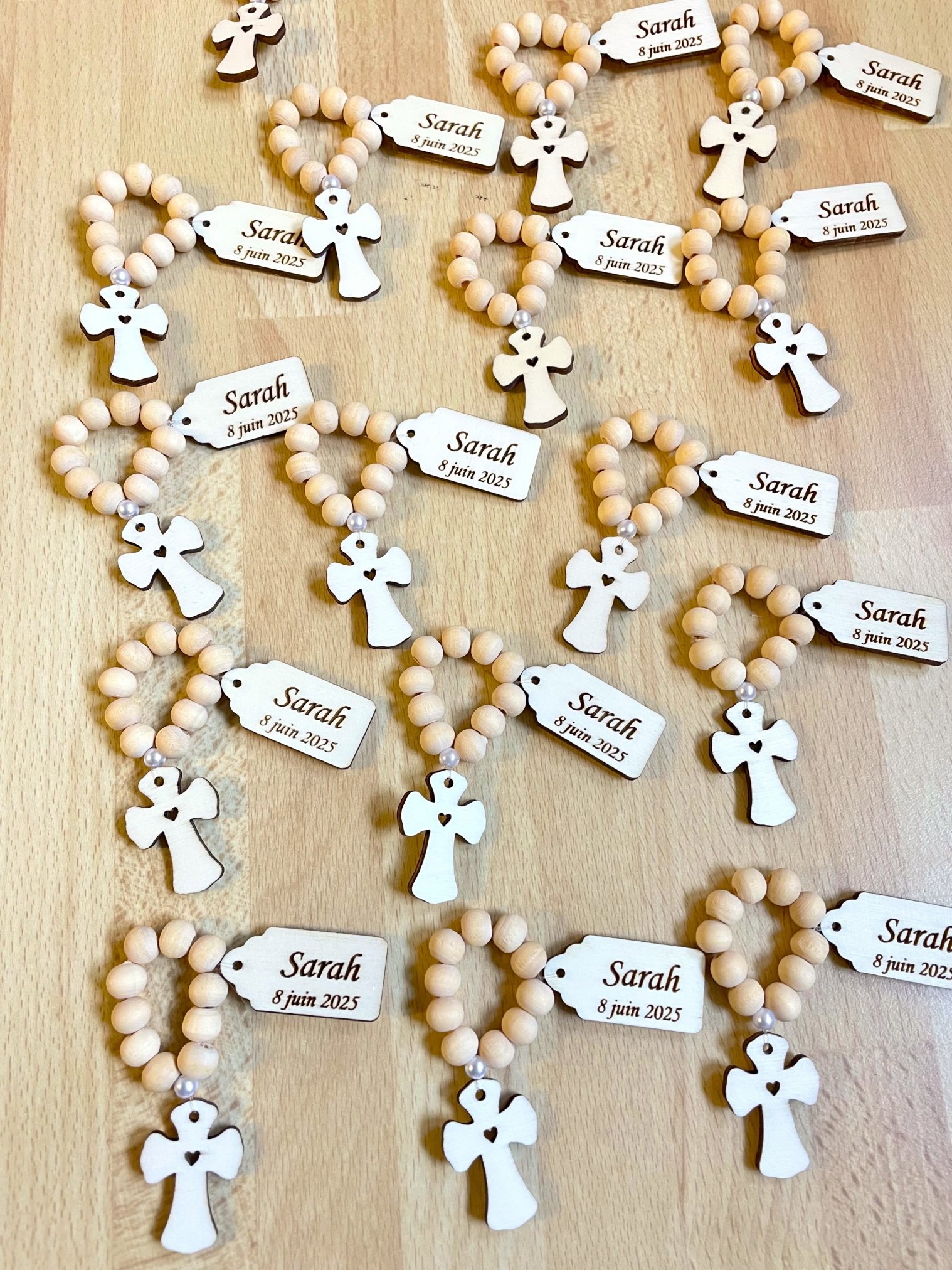 Chapelets croix cœur Sarah