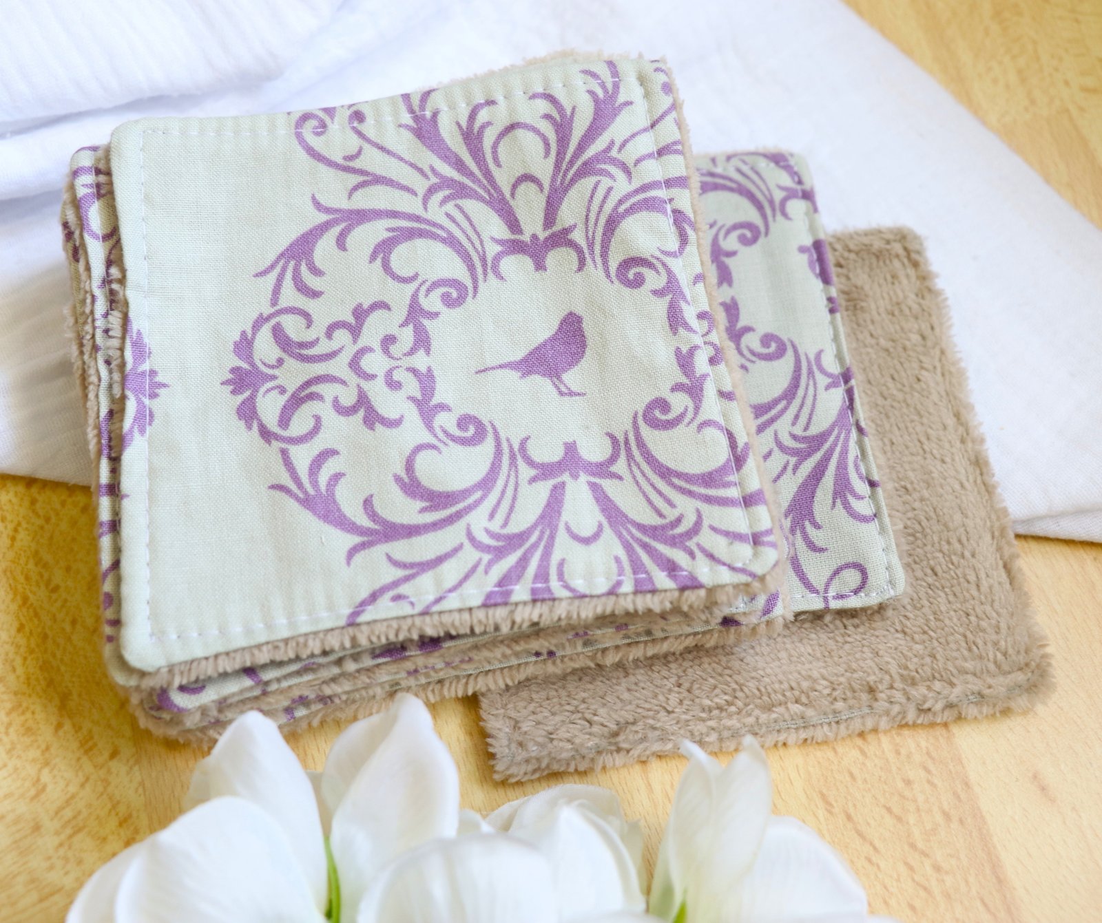 Coton lavable bambou arabesque violet