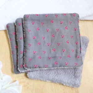 Lingette coton lavable bambou cerises