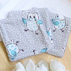 Coton lavable bambou hiboux
