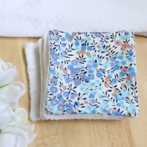 Coton lavable bambou et liberty bleu