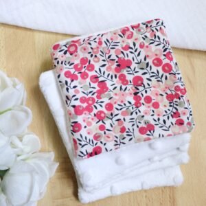 Lingette lavable liberty rose éponge bambou