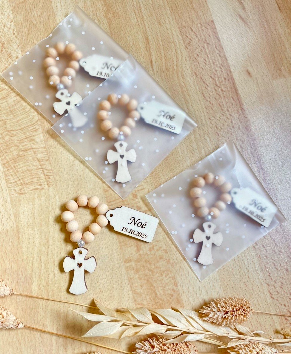 Mini chapelet croix coeur Noé dans sachet