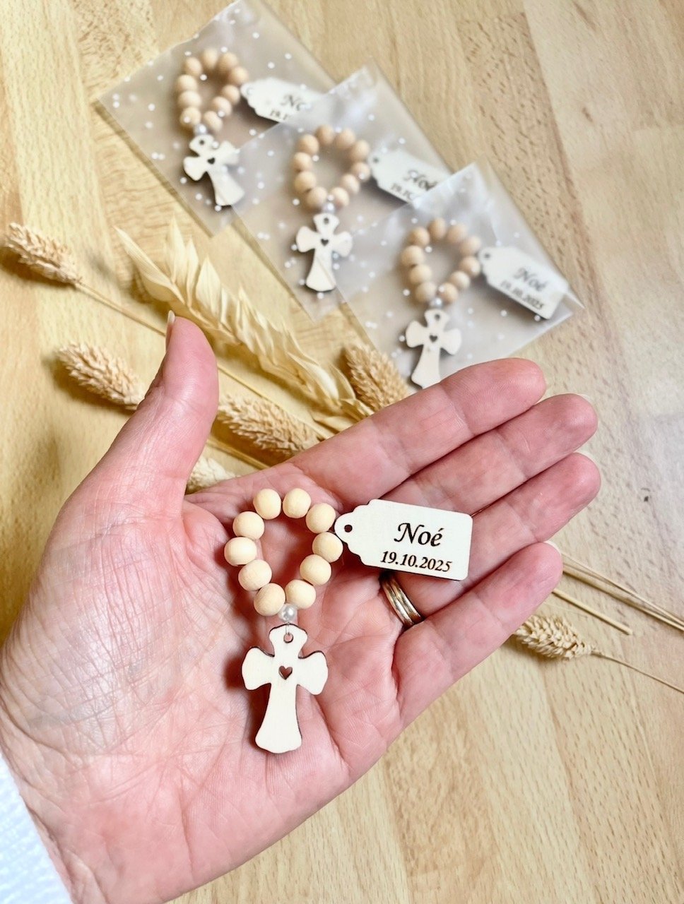 Mini chapelet croix coeur Noé dans sachet