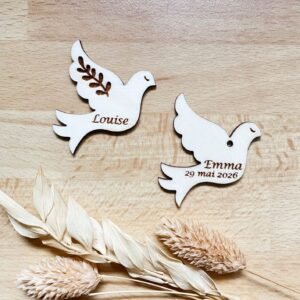 Étiquette Marque place Colombe feuillage