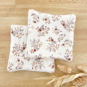 Coton lavable bambou écru terracotta